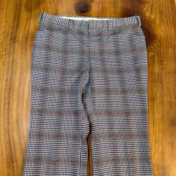Vintage 70's Day's Men's Pants  38 x 32 Bootcut Plaid Polyester Knit Retro F3-12 - Picture 3 of 6